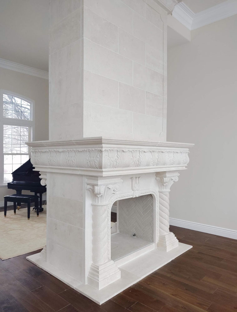 White Marble Fireplace Repair and Installation in Weber, Davis, Salt Lake & Utah Counties